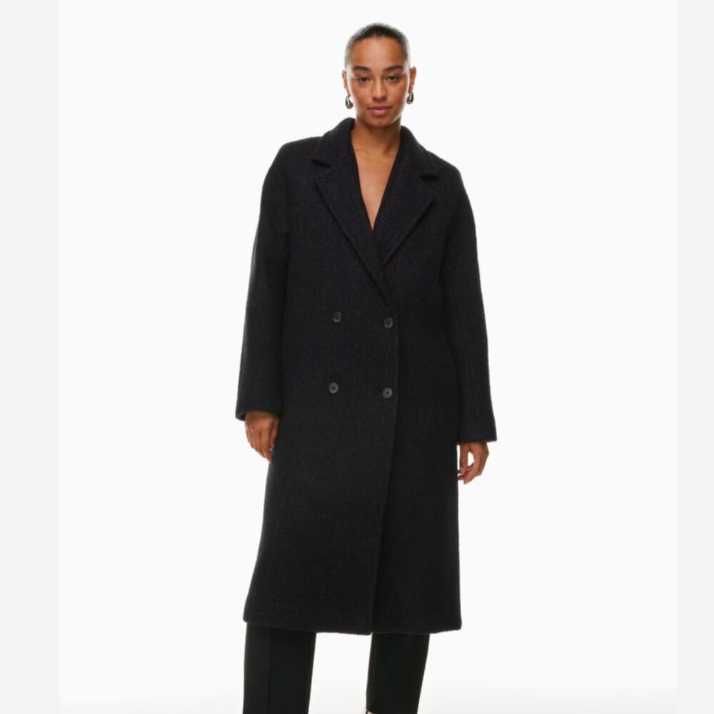 Aritzia Slouch Wool Coat - Black Size Small